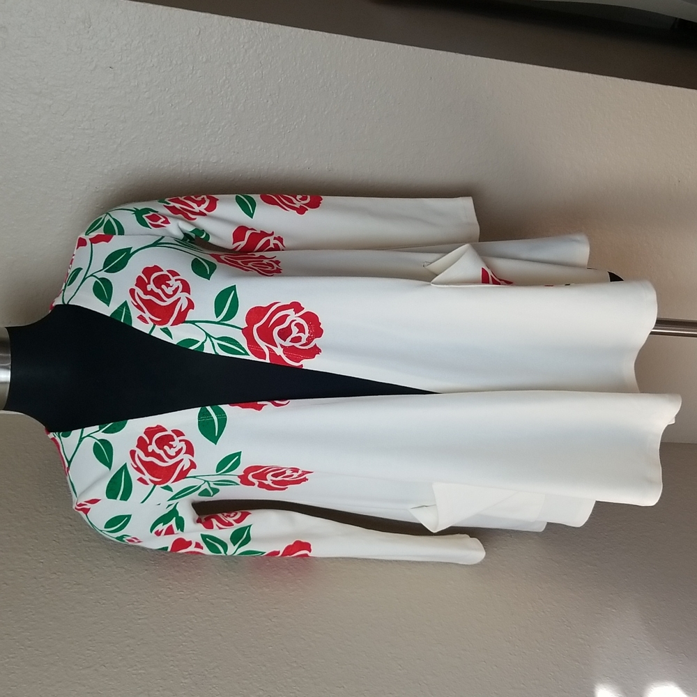 New Lularoe Red Climbing Rose Cardigan XS
